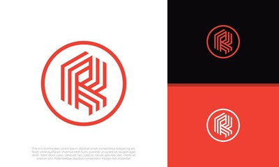 Initials R logo design. Initial Letter Logo.	