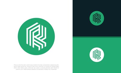 Initials R logo design. Initial Letter Logo. 