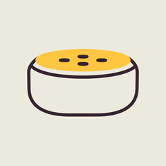 Small smart speaker with voice recognition icon