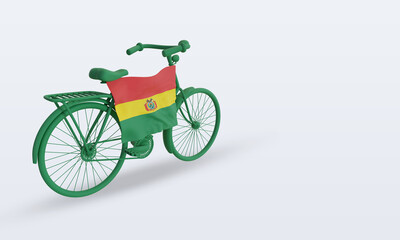 3d bycycle day Bolivia flag rendering left view