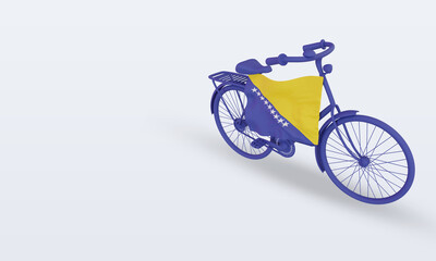 Fototapeta premium 3d bycycle day Bosnia and Herzegovina flag rendering right view