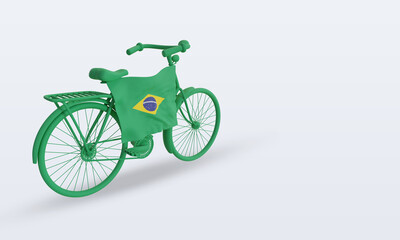Fototapeta premium 3d bycycle day Brazil flag rendering left view