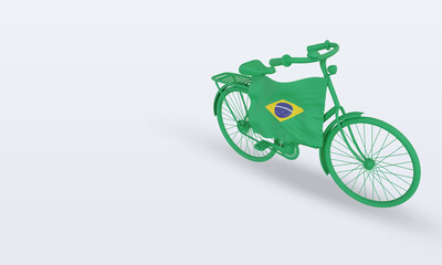 3d bycycle day Brazil flag rendering right view