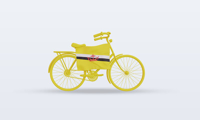 Naklejka premium 3d bycycle day Brunei Darussalam flag rendering front view