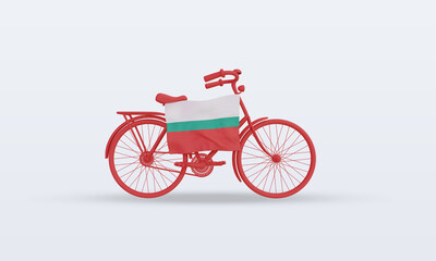 Fototapeta premium 3d bycycle day Bulgaria flag rendering front view