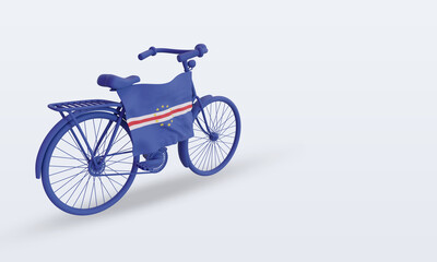 Fototapeta premium 3d bycycle day Cape Verde flag rendering left view