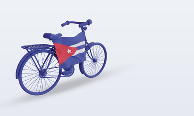 Fototapeta premium 3d bycycle day Cuba flag rendering left view