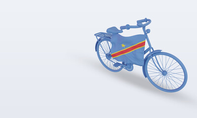 3d bycycle day Democratic Congo flag rendering right view
