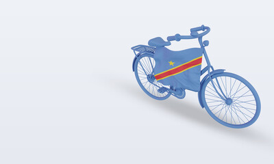 Naklejka premium 3d bycycle day Democratic Congo flag rendering right view