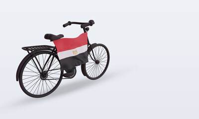 Fototapeta na wymiar 3d bycycle day Egypt flag rendering left view