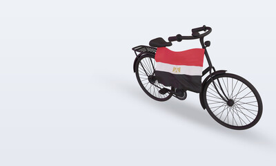 Naklejka premium 3d bycycle day Egypt flag rendering right view