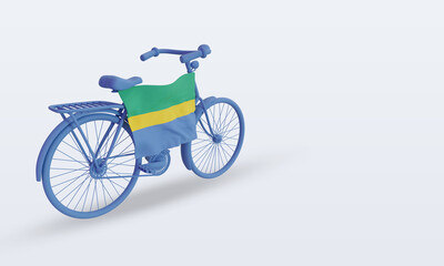 Fototapeta na wymiar 3d bycycle day Gabon flag rendering left view