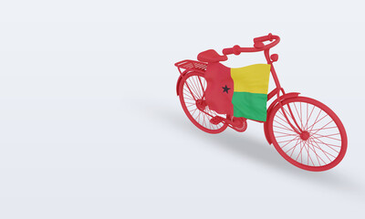 Fototapeta na wymiar 3d bycycle day Guinea flag rendering right view