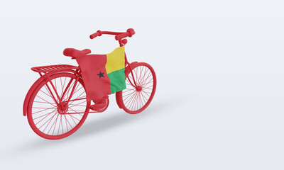 3d bycycle day Guinea flag rendering left view