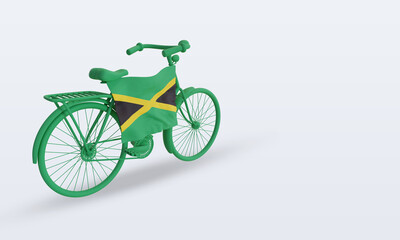 Fototapeta na wymiar 3d bycycle day Jamaica flag rendering left view