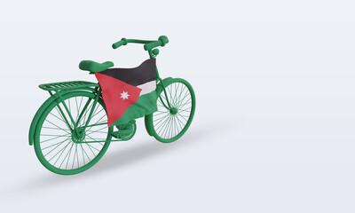 Fototapeta premium 3d bycycle day Jordan flag rendering left view