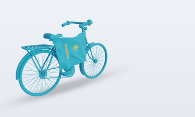 Fototapeta premium 3d bycycle day Kazakhstan flag rendering left view