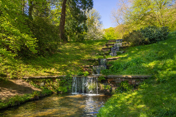 Spring in the spa garden of Baden Baden. Baden Wuerttemberg, Germany, Europe