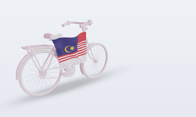 Fototapeta na wymiar 3d bycycle day Malaysia flag rendering left view