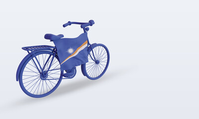 3d bycycle day Marshall Islands flag rendering left view