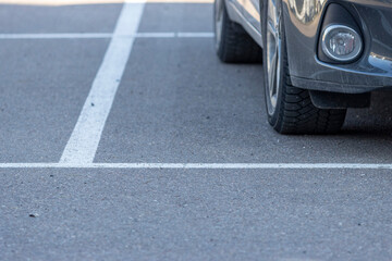 Car parking. Parking line on the asphalt. Selective focus
