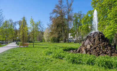 Spring in the spa garden of Baden at the Lichtentaler Allee. Baden Wuerttemberg, Germany, Europe