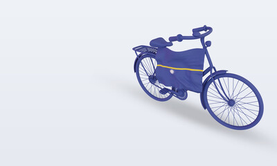 Fototapeta premium 3d bycycle day Nauru flag rendering right view