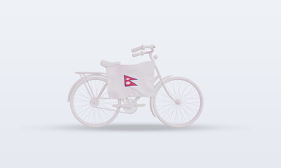 3d bycycle day Nepal flag rendering front view