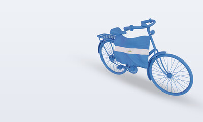 Fototapeta premium 3d bycycle day Nicaragua flag rendering right view