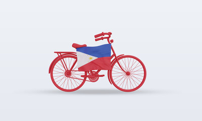 3d bycycle day Philippines flag rendering front view