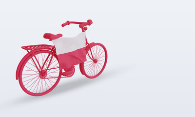 3d bycycle day Poland flag rendering left view