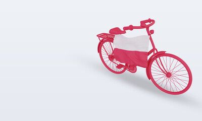 3d bycycle day Poland flag rendering right view