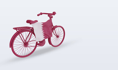 Fototapeta premium 3d bycycle day Qatar flag rendering left view