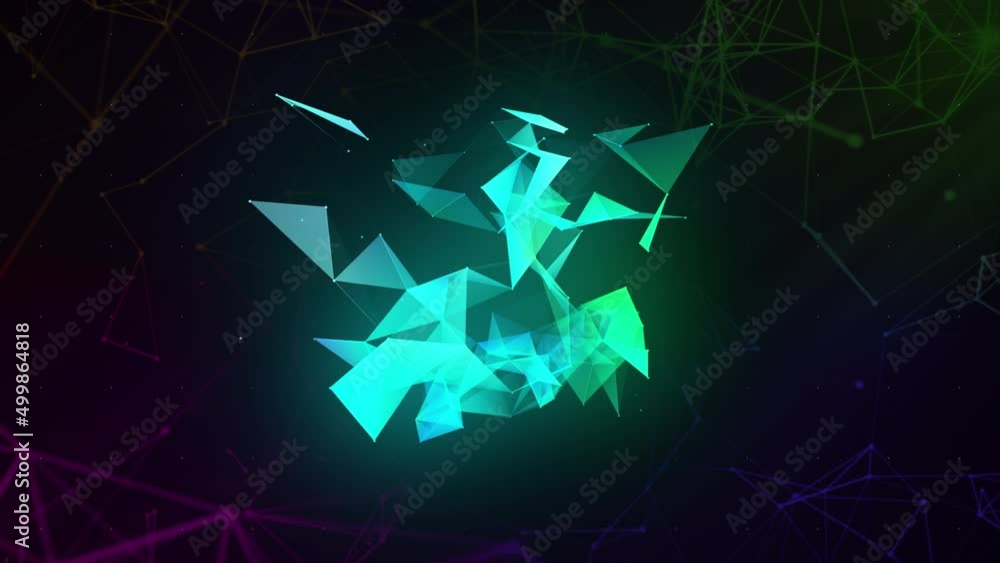 Aufkleber linear plexuses with geometric shapes. motion. geometric shape with lines and angles in futuristic w