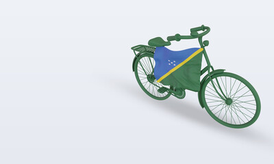 3d bycycle day Solomon Islands flag rendering right view