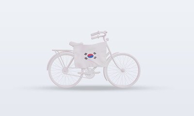 3d bycycle day South Korea flag rendering front view