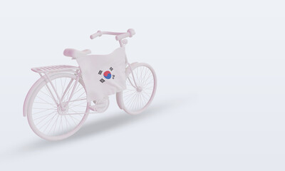 3d bycycle day South Korea flag rendering left view
