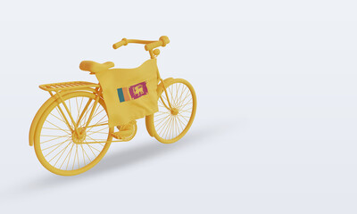 3d bycycle day Sri Lanka flag rendering left view