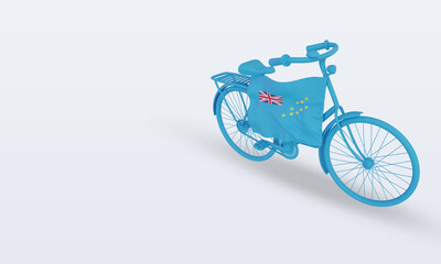 Naklejka premium 3d bycycle day Tuvalu flag rendering right view