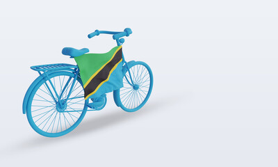 3d bycycle day Tanzania flag rendering left view