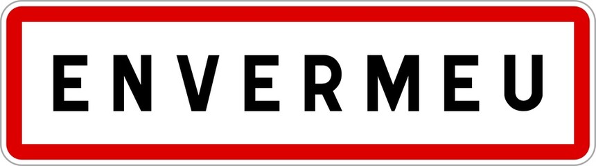 Panneau entrée ville agglomération Envermeu / Town entrance sign Envermeu