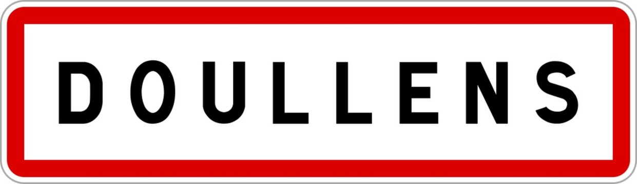 Panneau entr&eacute;e ville agglom&eacute;ration Doullens / Town entrance sign Doullens