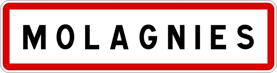 Panneau entrée ville agglomération Molagnies / Town entrance sign Molagnies