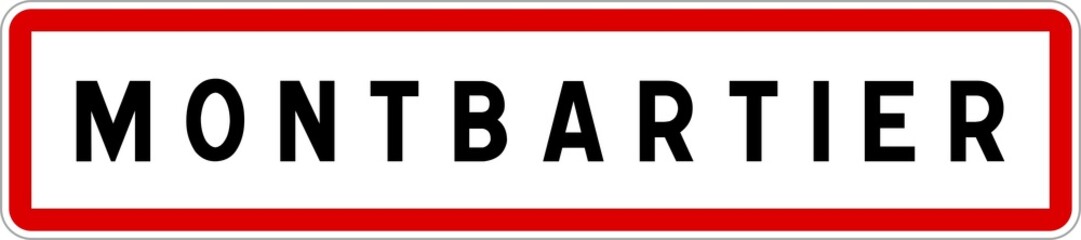 Panneau entrée ville agglomération Montbartier / Town entrance sign Montbartier