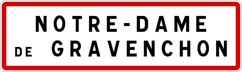 Panneau entrée ville agglomération Notre-Dame-de-Gravenchon / Town entrance sign Notre-Dame-de-Gravenchon