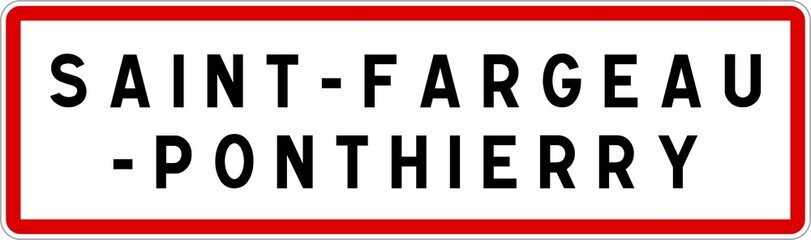 Panneau entrée ville agglomération Saint-Fargeau-Ponthierry / Town entrance sign Saint-Fargeau-Ponthierry