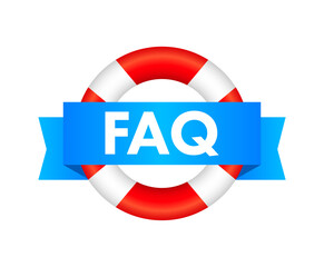 Frequently asked questions FAQ banner. Speech bubble with text FAQ. Vector stock illustration