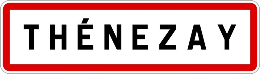 Panneau entrée ville agglomération Thénezay / Town entrance sign Thénezay