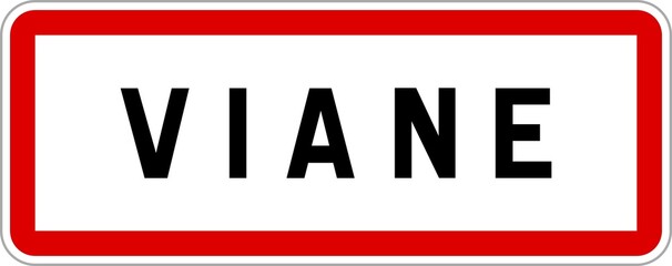 Panneau entrée ville agglomération Viane / Town entrance sign Viane