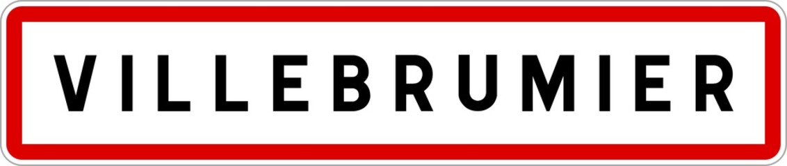 Panneau entrée ville agglomération Villebrumier / Town entrance sign Villebrumier